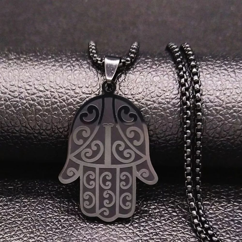 Beautiful Hamsa Pendant & Chain - Stainless Steel